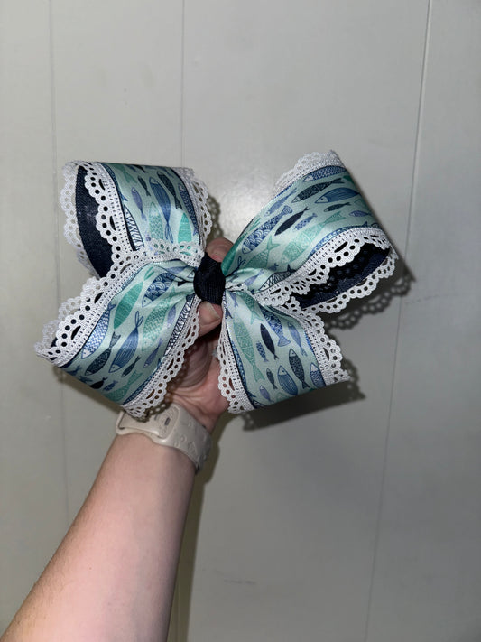 Satin Fish & Lace bow